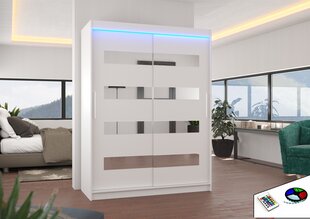 LED valgustusega kapp ADRK Furniture Baltic, valge цена и информация | Шкафы | kaup24.ee