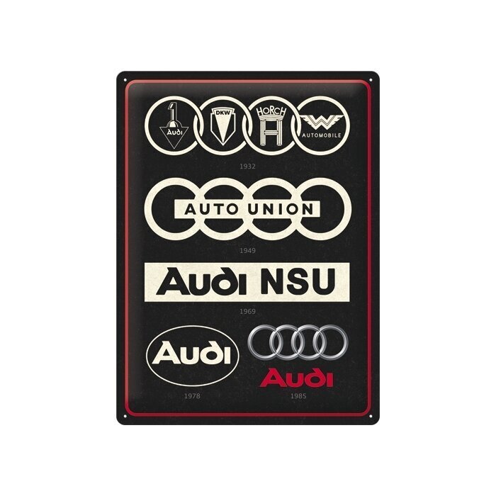 Metallplaat 30x40cm / Audi - Logo Evolution hind ja info | Sisustuselemendid | kaup24.ee