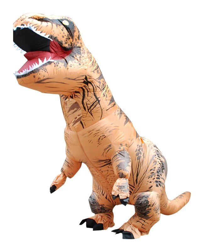 Täispuhutav dinosaurus T-REX Giant pruun 1,5-1,9 m hind ja info | Karnevali kostüümid | kaup24.ee