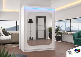 Riidekapp LED valgustusega ADRK Furniture Clever, valge hind ja info | Kapid | kaup24.ee