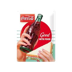 Металлическая пластина 30x40 см / Coca Cola Good with food цена и информация | Детали интерьера | kaup24.ee