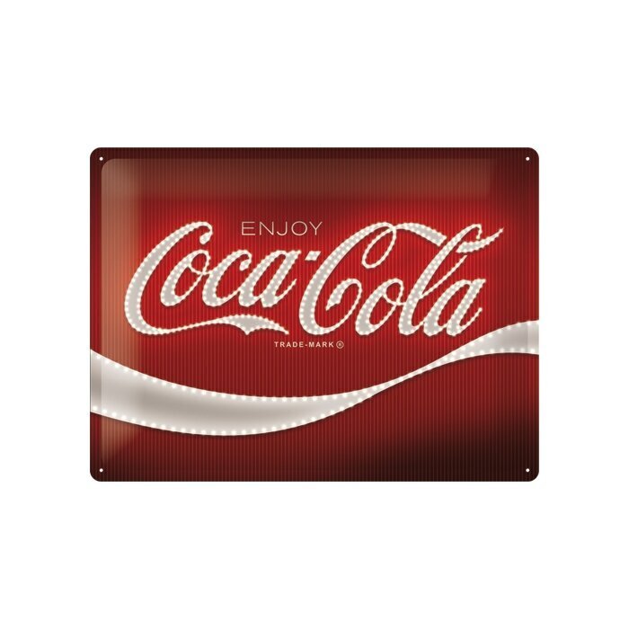 Metallplaat 30x40cm / Coca-Cola - Logo Red Lights hind ja info | Sisustuselemendid | kaup24.ee