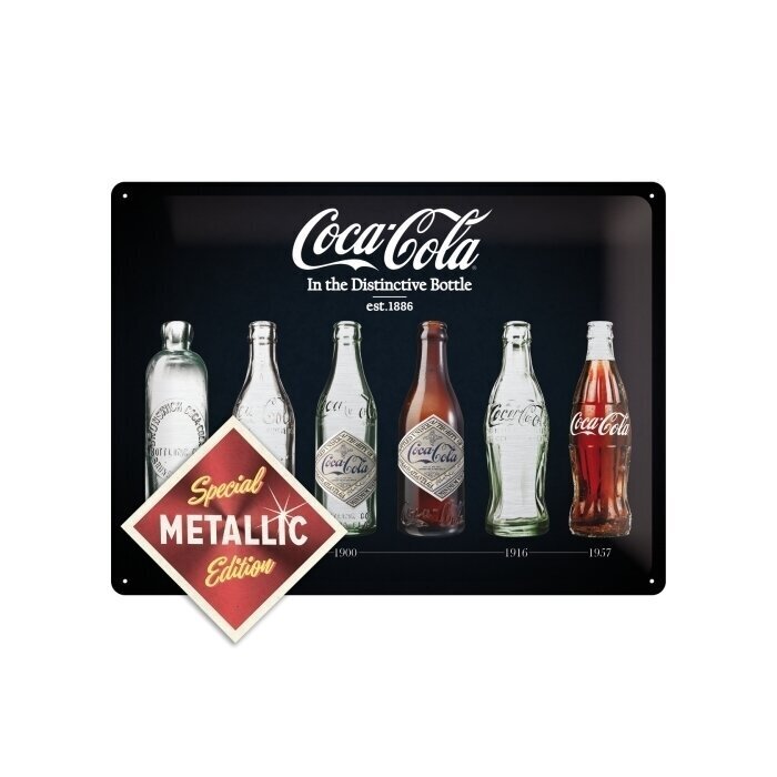 Metallplaat 30x40cm / Coca-Cola In the Distinctive Bottle Metallic hind ja info | Sisustuselemendid | kaup24.ee