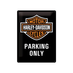 Металлическая пластина 30x40 см / Harley-Davisson Parking Only цена и информация | Детали интерьера | kaup24.ee