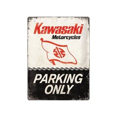 Металлическая пластина 30x40 см / Kawasaki Parking only цена и информация | Декорации для сада | kaup24.ee