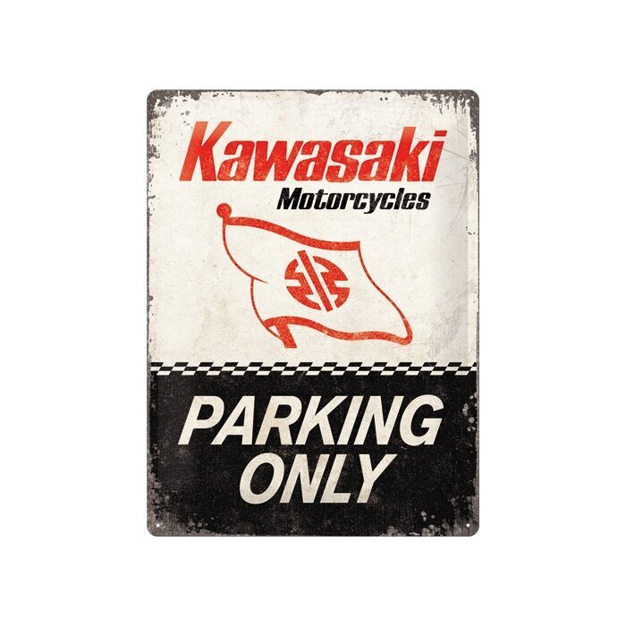 Metallplaat 30x40cm / Kawasaki Parking only цена и информация | Dekoratsioonid | kaup24.ee