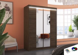 LED valgustusega kapp ADRK Furniture Fever, pruun hind ja info | Kapid | kaup24.ee