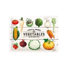Metallplaat 30x40cm / Locally Grown Vegetables hind ja info | Dekoratsioonid | kaup24.ee