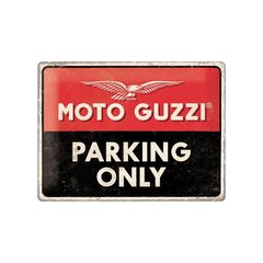 Металлическая пластина 30х40 см / Moto Guzzi Parking Only цена и информация | Декорации для сада | kaup24.ee