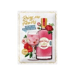 Metallplaat 30x40cm / Pink Gin Flowers hind ja info | Sisustuselemendid | kaup24.ee