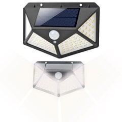 Led-prožektor 100 Led liikumisanduriga, 13.5 x 10 cm, 7 W, päikesepaneeliga цена и информация | Уличное освещение | kaup24.ee