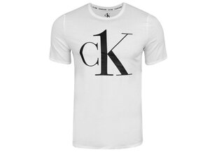 Meeste T-särk Calvin Klein S/S, ümar kaelus, valge, 000NM1903E 7UM 28121 цена и информация | Мужские футболки | kaup24.ee