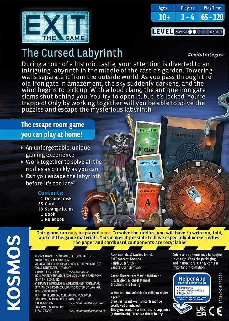 Lauamäng Exit: The Game – The Cursed Labyrinth, EN цена и информация | Lauamängud ja mõistatused | kaup24.ee
