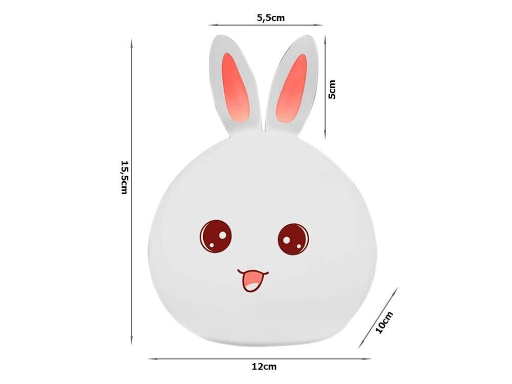 LED laste öövalgusti Rabbit RGB (touch) hind ja info | Lastetoa valgustid | kaup24.ee