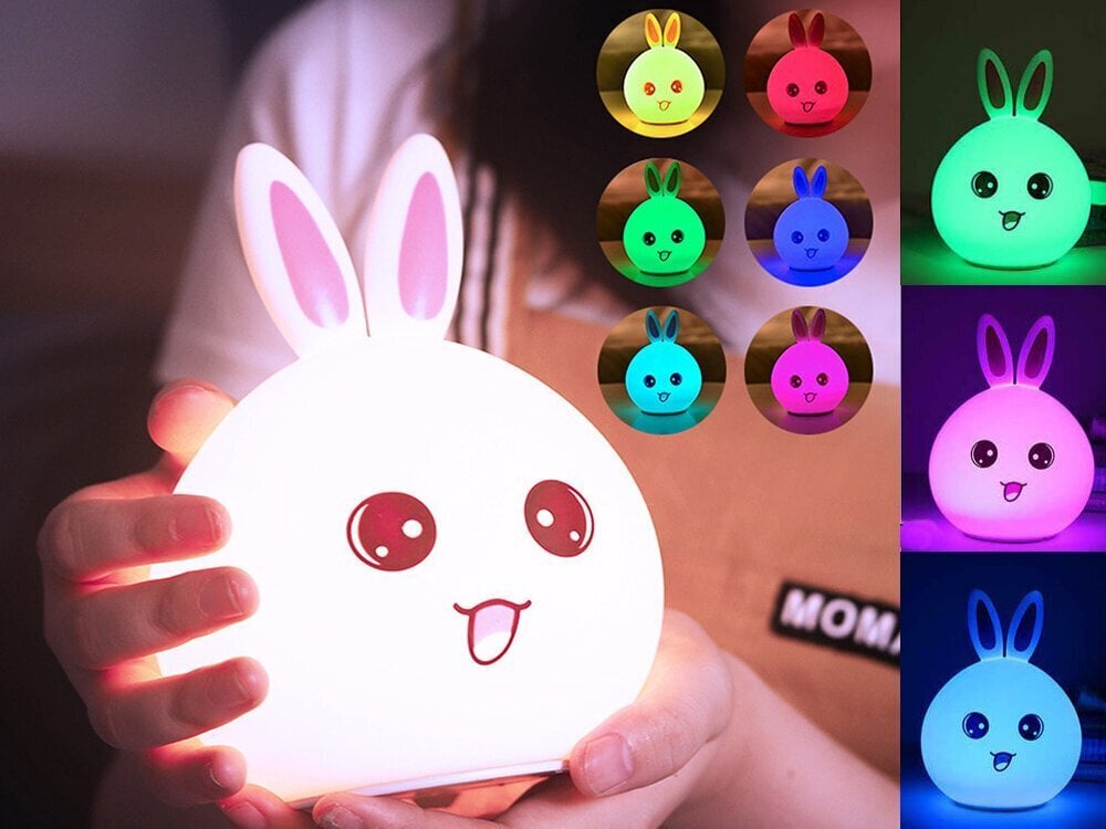 LED laste öövalgusti Rabbit RGB (touch) hind ja info | Lastetoa valgustid | kaup24.ee