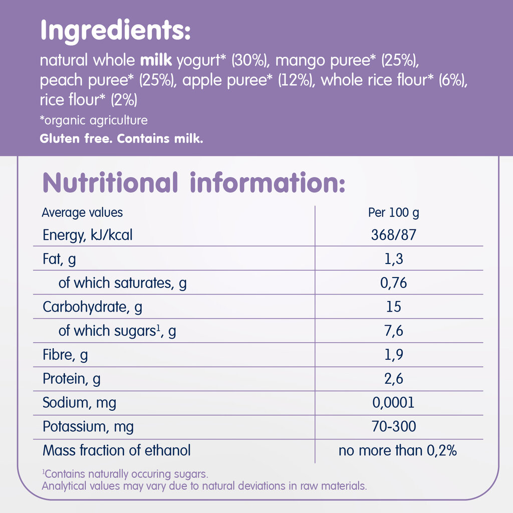 "Mango, virsik ja õun jogurtiga" orgaaniline püree FLEUR ALPINE, alates 6 elukuust, 120 g x 6 цена и информация | Püreed | kaup24.ee