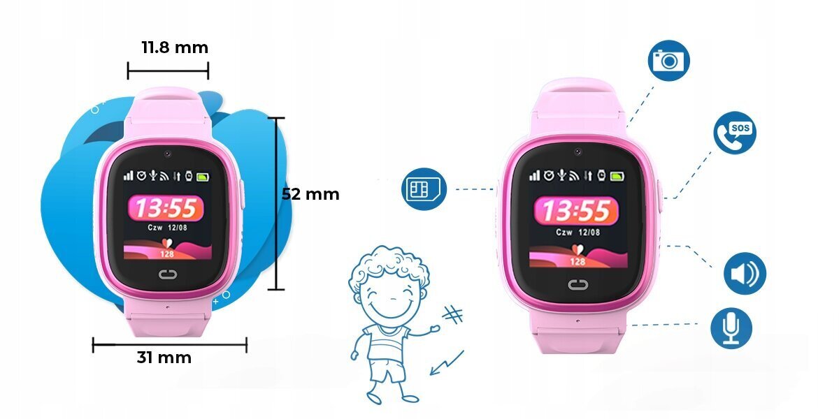 Nutikas käekell Nemo3, roosa цена и информация | Nutikellad (smartwatch) | kaup24.ee