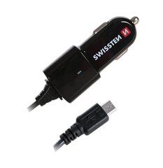 Swissten Premium Car charger 12 / 24V / 1A whit Micro USB Cable Black hind ja info | Mobiiltelefonide laadijad | kaup24.ee