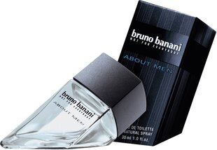 <p>Позвольте <strong>100% оригинальным Мужская парфюмерия Bruno Banani EDT About Men (30 ml)</strong> удивить вас и создайте неповторимый образ, используя эти эксклюзивные <strong>мужские духи </strong>с уникальным, индивидуальным ароматом. Откройте для себя <strong>100% оригинальные продукты Bruno Banani</strong>!</p><br><ul><li>Пол: Мужской</li><li>Мощность: 30 ml</li><li>Тип: EDT (Eau de Toilette)</li><li>Название аромата: About Men</li></ul> цена и информация | Мужские духи | kaup24.ee