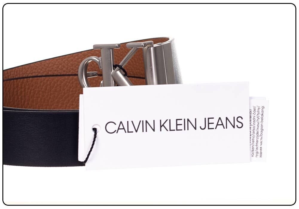 Naiste vöö Calvin Klein 2in1 MONO HARDARE ROUND REV PLQ 30 mm, must / pruun K60K607601 00V 38176 hind ja info | Naiste vööd | kaup24.ee