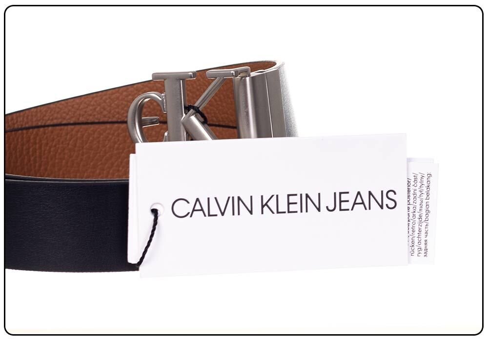 Naiste vöö Calvin Klein 2in1 MONO HARDARE ROUND REV PLQ 30 mm, must / pruun K60K607601 00V 38176 цена и информация | Naiste vööd | kaup24.ee