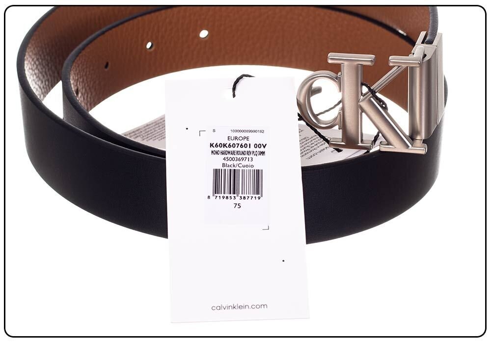 Naiste vöö Calvin Klein 2in1 MONO HARDARE ROUND REV PLQ 30 mm, must / pruun K60K607601 00V 38176 цена и информация | Naiste vööd | kaup24.ee