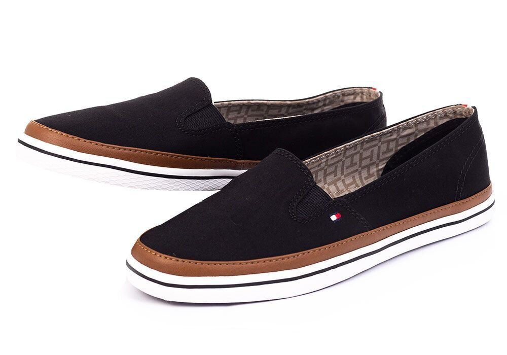 Naiste jalatsid Tommy Hilfiger ICONIC KESHA SLIP ON BLACK FW0FW01656 990 25545 цена и информация | Naiste spordi- ja vabaajajalatsid | kaup24.ee