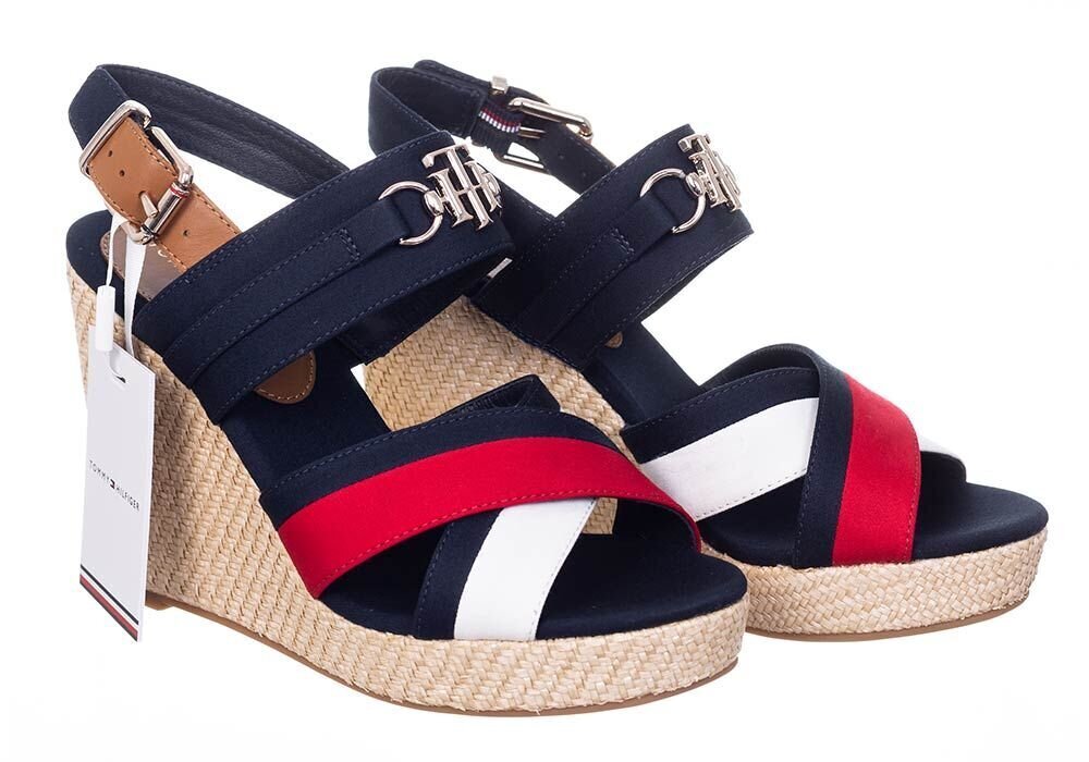 Naiste sandaalid Tommy Hilfiger Essential Hardware High Wedge Navy FW0FW05615 0GY 25797 hind ja info | Naiste sandaalid | kaup24.ee