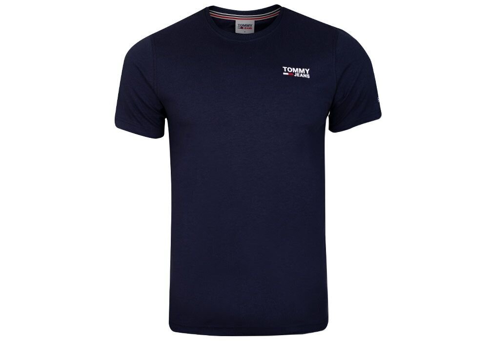 Meeste T-särk Tommy Hilfiger TJM REGULAR CORP, logoga, väljalõikega, tumesinine, DM0DM09588 C87 27882 цена и информация | Meeste T-särgid | kaup24.ee