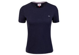 Женская футболка Tommy Hilfiger TJW JERSEY, облегающая, с вырезом, темно-синяя, DW0DW09194 C87 28001 цена и информация | Футболка женская | kaup24.ee