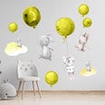 Наклейка для интерьера - Зайцы и желтые воздушные шары