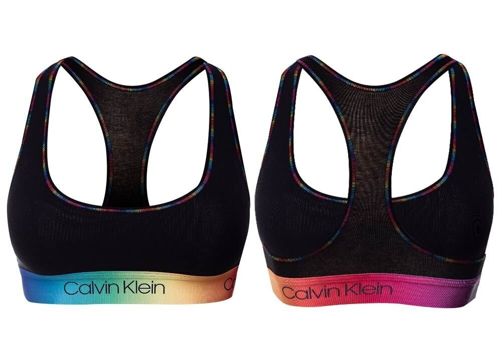 Naiste spordirinnahoidja Bralette Calvin Klein, ilma polsterduseta, must, QF6538E UB1 28383 цена и информация | Naiste spordiriided | kaup24.ee