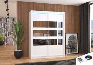 Riidekapp LED valgustusega ADRK Furniture Florento, valge цена и информация | Шкафы | kaup24.ee