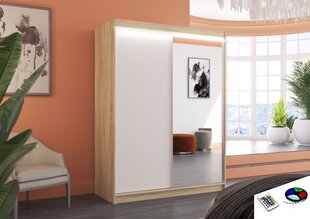 LED valgustusega kapp ADRK Furniture Jordi, tamm / valge цена и информация | Шкафы | kaup24.ee
