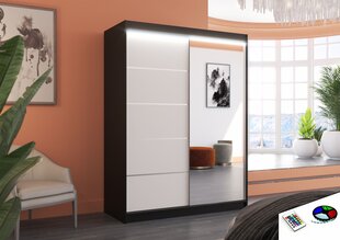 LED valgustusega kapp ADRK Furniture Limbo, must/valge hind ja info | Kapid | kaup24.ee