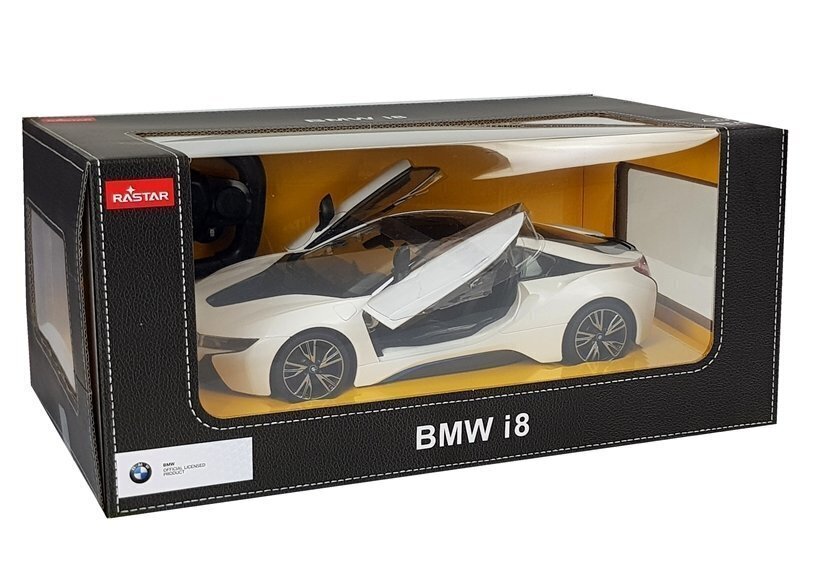 Kaugjuhitav BMW i8 1:14 - Automaatuksed - Rastar hind ja info | Poiste mänguasjad | kaup24.ee