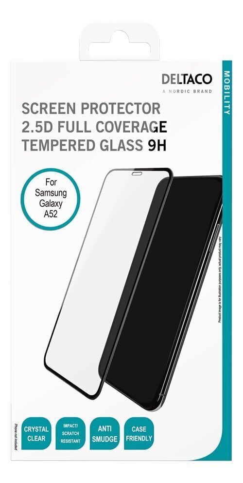 Deltaco kaitseklaas telefonile Samsung Galaxy A52 hind ja info | Ekraani kaitsekiled | kaup24.ee