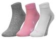 Puma jalasokid, 3 paari, roosa, valge, hall, 907961 04 28351 hind ja info | Poiste sukkpüksid ja sokid | kaup24.ee