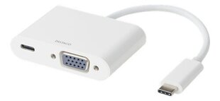 Deltaco USB-C adapter, VGA , USB-C, 60W USB-C PD, Valge цена и информация | Адаптеры и USB-hub | kaup24.ee