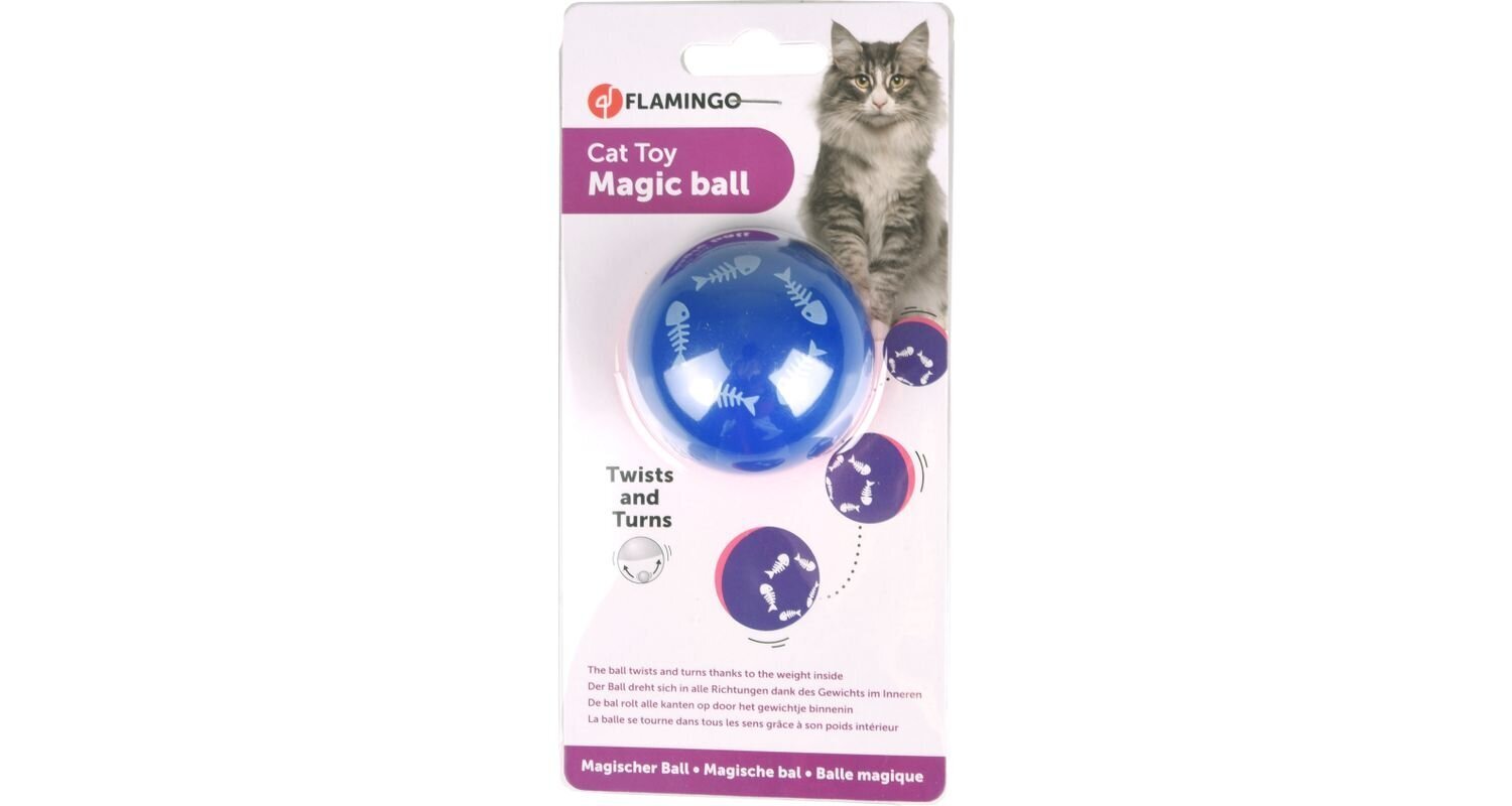 Flamingo mänguasi kassile Magic Ball ø 6cm hind ja info | Mänguasjad kassidele | kaup24.ee