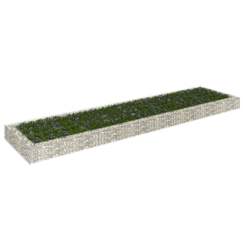 vidaXL gabioon-taimelava, tsingitud teras, 400 x 100 x 20 cm hind ja info | Dekoratiivsed lillepotid | kaup24.ee