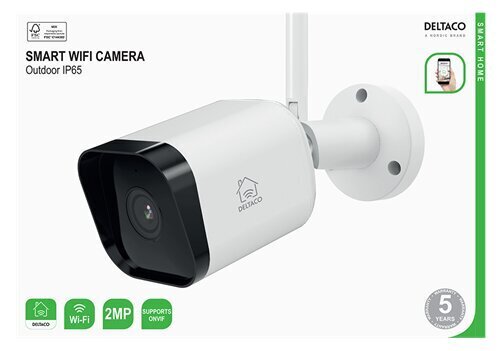 WiFi kaamera DELTACO SMART HOME väline IP65, 2MP, ONVIF, valge/SH-IPC07 hind ja info | Valvekaamerad | kaup24.ee