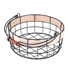 металлическая корзина с ручкой 26x26x11 см черная цена и информация | Детали интерьера | kaup24.ee