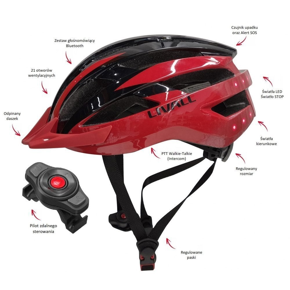 Nutikas kiiver MTB Livall MT1 Neo Intercom / LED / SOS / BT 54-58cm hind ja info | Kiivrid | kaup24.ee