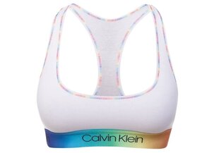 Naiste spordirinnahoidja Bralette Calvin Klein, ilma polsterduseta, valge, QF6538E 100 28376 цена и информация | Бюстгальтеры | kaup24.ee