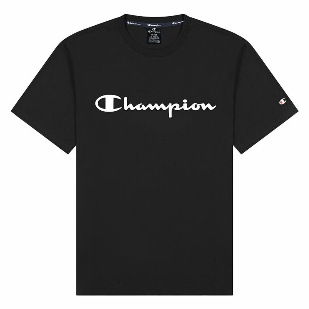 Lühikeste varrukatega T-särk Champion Crewneck Script Logo M, Must S6440201 hind ja info | Meeste spordiriided | kaup24.ee