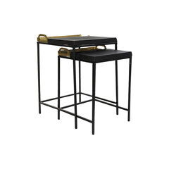 Вспомогательный стол DKD Home Decor, чёрный, позолоченный, сталь, алюминий (43 x 42 x 58.5 см) цена и информация | Журнальные столики | kaup24.ee