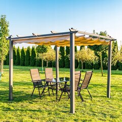 Paviljon Pergola, 300x300 cm, beež hind ja info | Varikatused ja aiapaviljonid | kaup24.ee