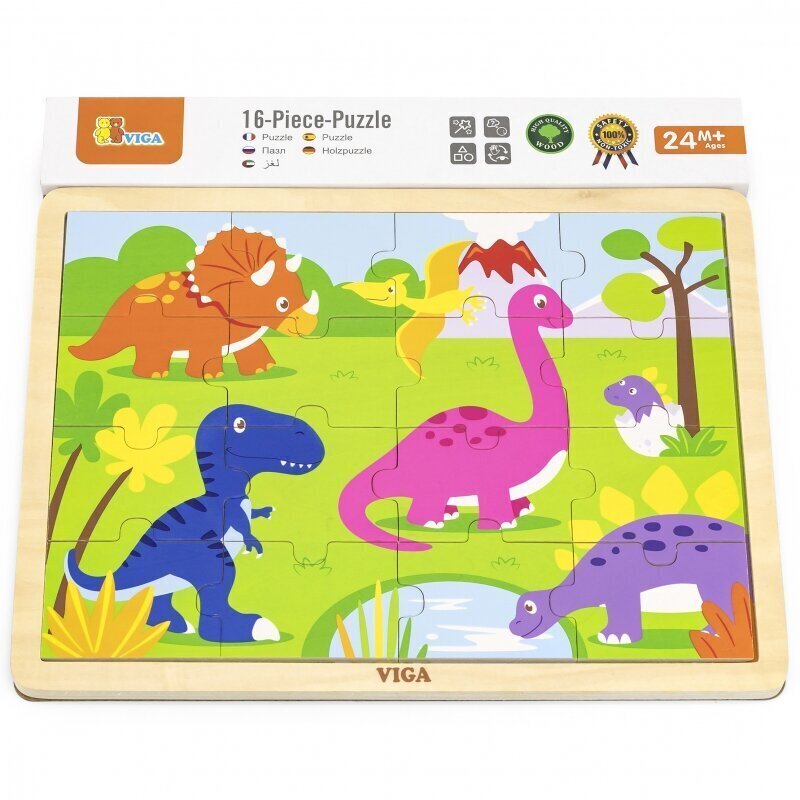 Puidust pusle Dinosaurused, 16 tk hind ja info | Pusled | kaup24.ee