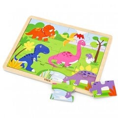 Деревянная игра-головоломка - Динозавры, 16 элементов цена и информация | Пазлы | kaup24.ee